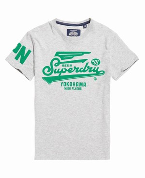 Superdry Retro High Flyers Férfi Pólók Szürke | TCHQE7308